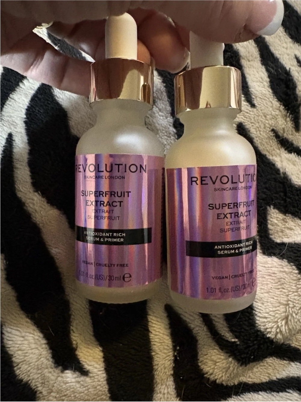 Revolution Superfruit Extract Serum & Primer - Pink and Gold Bottle set of 2